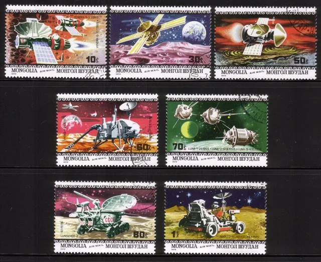 American & Russian Space Missions: Apollo, Luna, Etc Cplt Set of 7 Diff Airmail