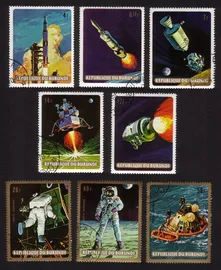 Space Issues: Moon Landing, Rockets, Capsules, Astronaut, Etc. Cplt Set of 8