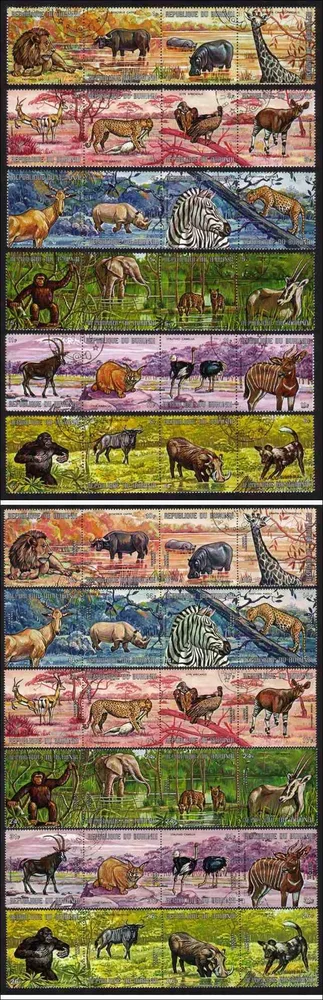 Animals: Giraffes, Zebras, Leopards, Hyenas, Etc. Cplt Set of 48 Diff With Airs