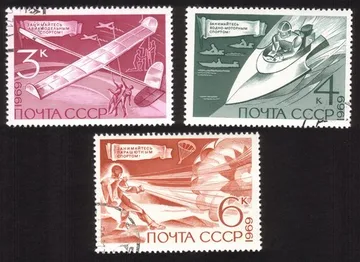 Technical Sports: Model Aircraft, Motorboats, Parachute Jumping - Cplt Set of 3