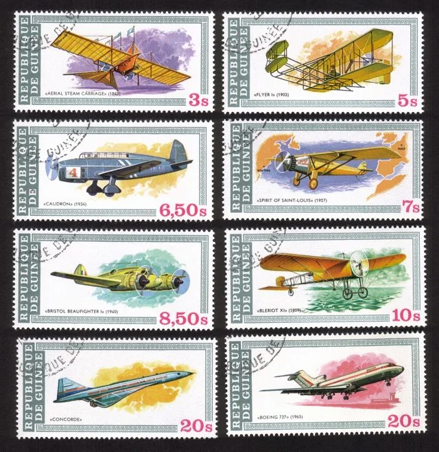 Aviation Retrospect: Wright's Flyer 1, Spirit of St. Louis, Etc. Cplt Set of 8