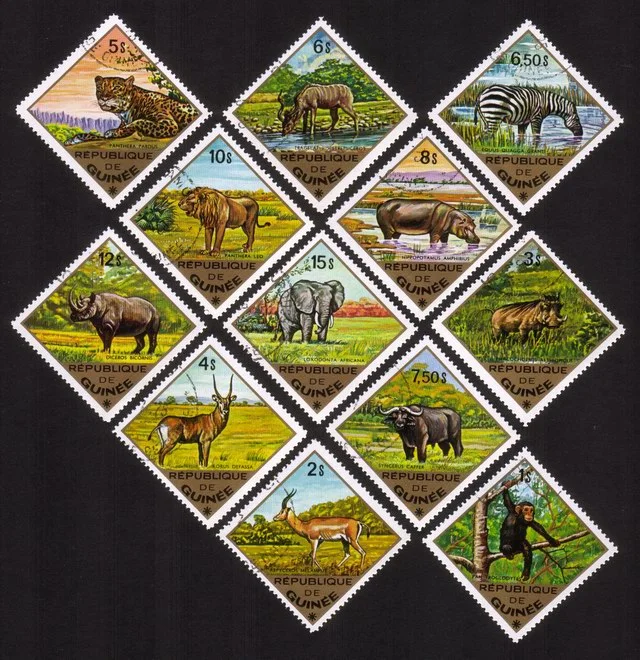 Animals: Chimpanzee, Impala, Elephant, Etc. - Complete Set of 12 Diff (Diamond)
