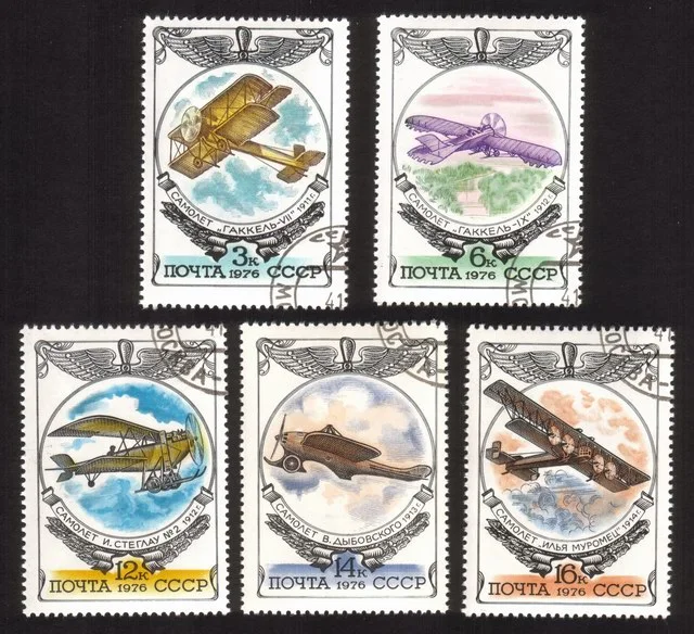 Russian Aircraft: Gakkels, Dybovski's Dolphin, Etc. Complete Set of 5 Different