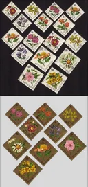 Flowers: Hibiscus, Markhamia, Ansellia, Etc. Complete Set of 25 Diff (Diamond)