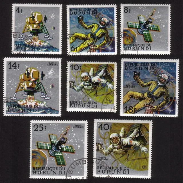 Peaceful Space Exploration: Moon Probe, Mariner Satellite, Etc. Cplt Set of 8