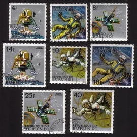 Peaceful Space Exploration: Moon Probe, Mariner Satellite, Etc. Cplt Set of 8