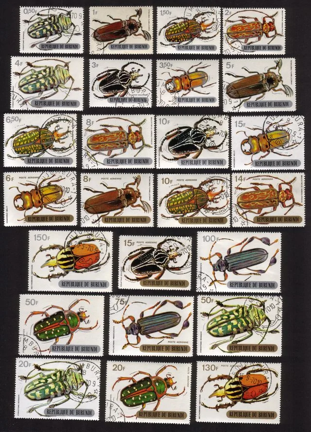 Various Beetles, Weevils & Bugs: Sternotomis Bohemani, Etc. Complete Set of 25.