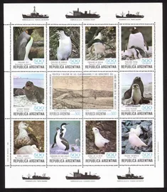 Argentina's Presence In The South Orkneys Sealife Complete Souvenir Sheet of 12