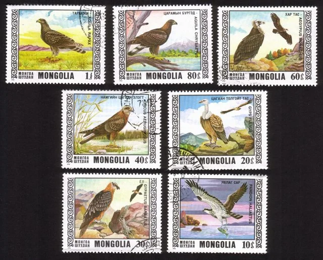 Protected Birds: Harrier, Eagles, Vultures, Etc. - Complete Set of 7 Different