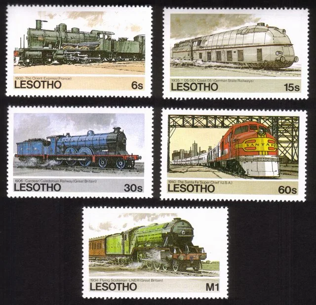 Trains: Orient Express, Santa Fe Super Chief, Flying Scotsman... Cplt Set of 5
