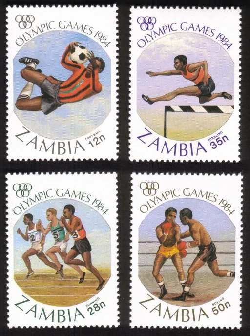 1984 Summer Olympics: Soccer, Running, Hurdles, Boxing: Cplt Set of 4 Different