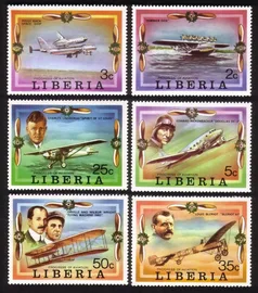 Progress of Aviation: Planes & Pilots: Wright Bros To Space Shuttle. Set of 6.