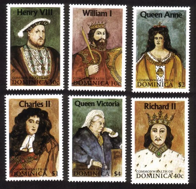 British Royalty: William I, Victoria, QueenAnne, Henry VIII, Etc. Cplt Set of 6