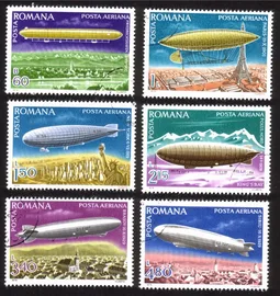 Airships: Dirigibles, Zeppelins, Etc. Complete Set of 6 Different Airmails