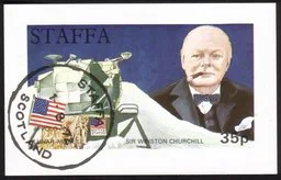 Space: Apollo XV Lunar Module & Sir Winston Churchill - Mini Souvenir Sheet