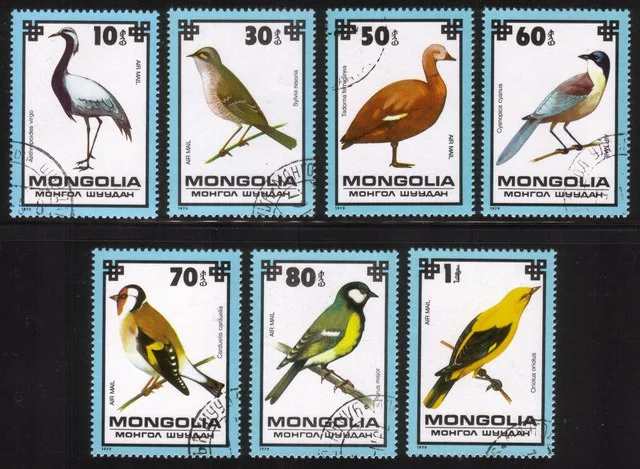 Protected Birds' Crane, Warbler, Oriole, Etc. - Cplt Set of 7 Diff Airmails