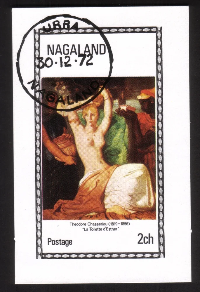 Artwork: La Toilette d'Esther by Theodore Chasseriau - Mini Souvenir Sheet